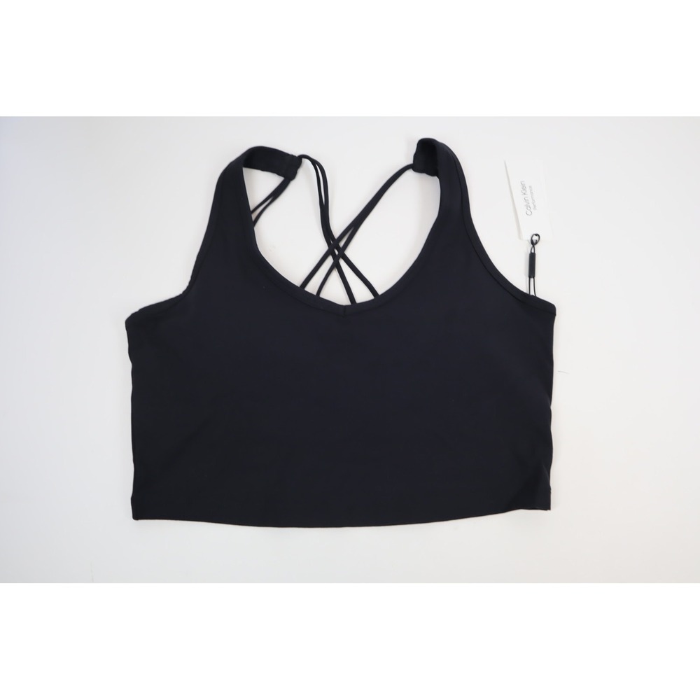 Calvin Klein Performance Women's Strappy Crop‎ Top - Black - Size L